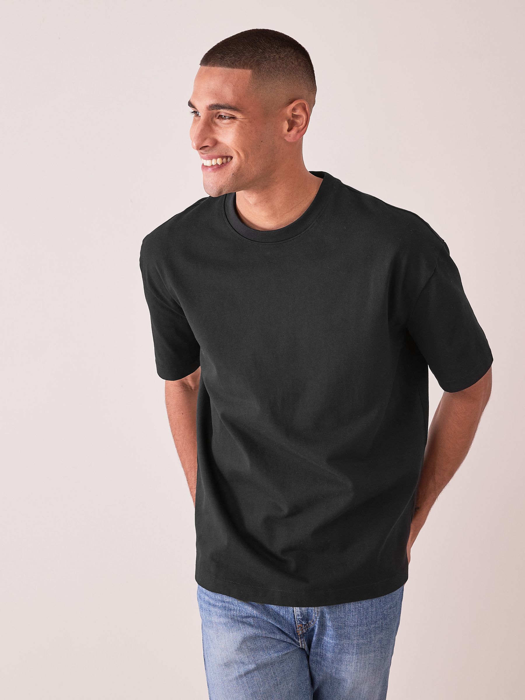 Zwart - Relaxed fit - Zwaar T-shirt
