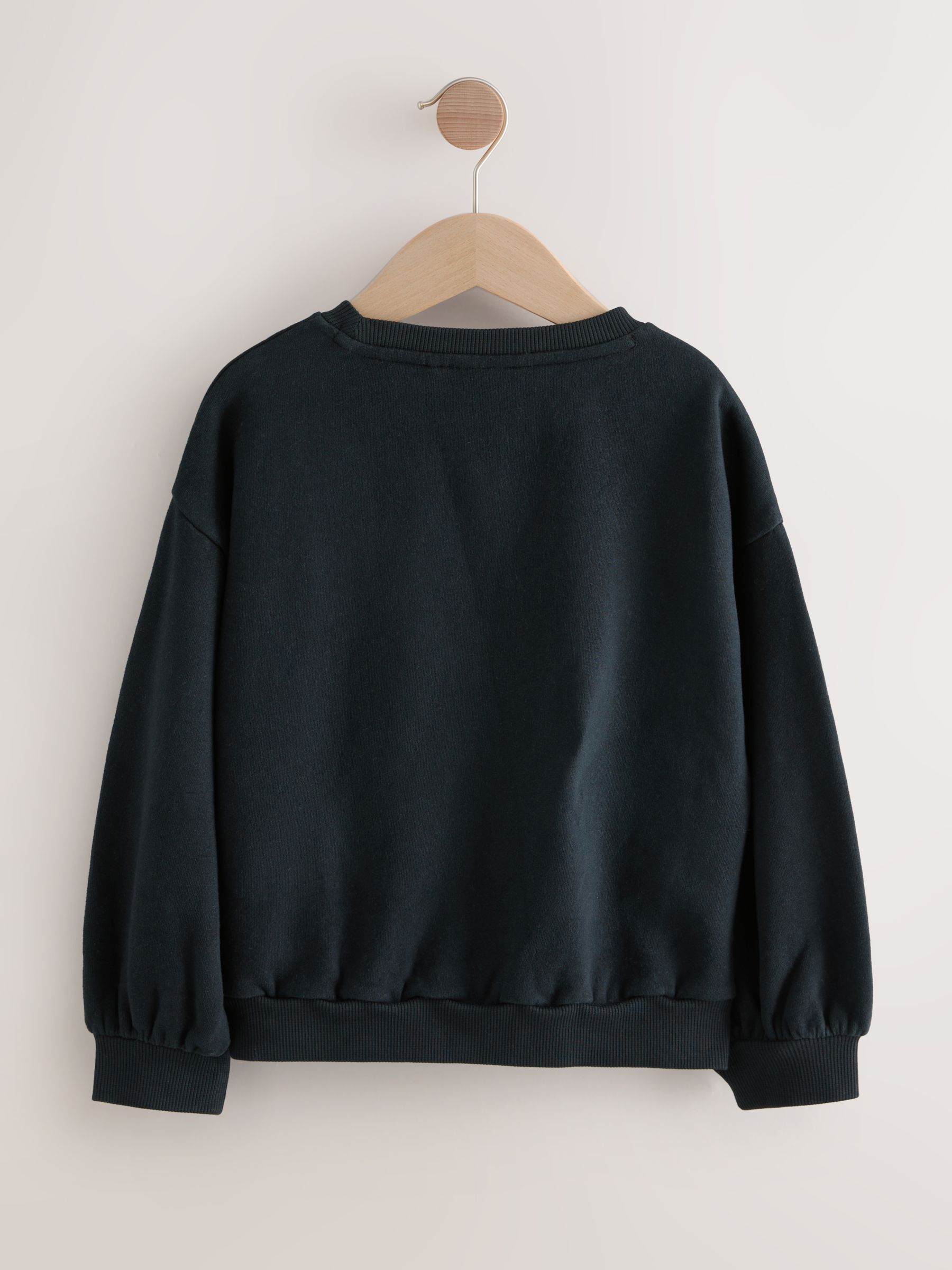 Zwarte top met hart met lovertjes - Sweatshirt (3 - 16 jr)