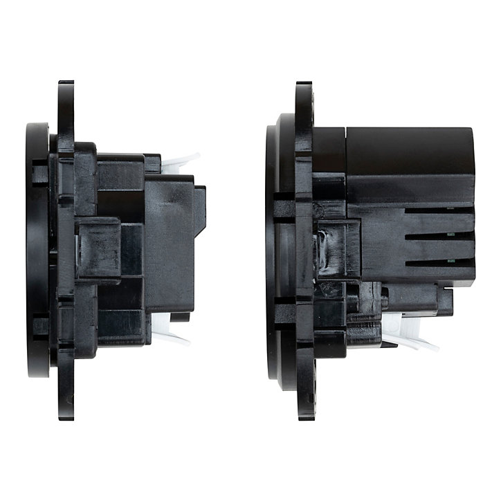 Prise avec terre Jacobsen Espen noir composable, lot de 3 + 1xUSB-A+C