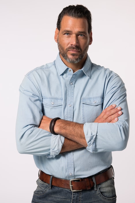 JP 1880 Jeanshemd, Langarm, Kentkragen, Modern Fit, bis 8 XL