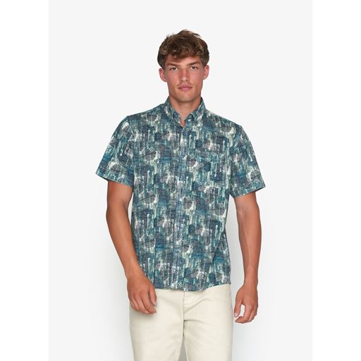 Signal Gunnar Leave Print Skjorte, Atlantic Green, XXL