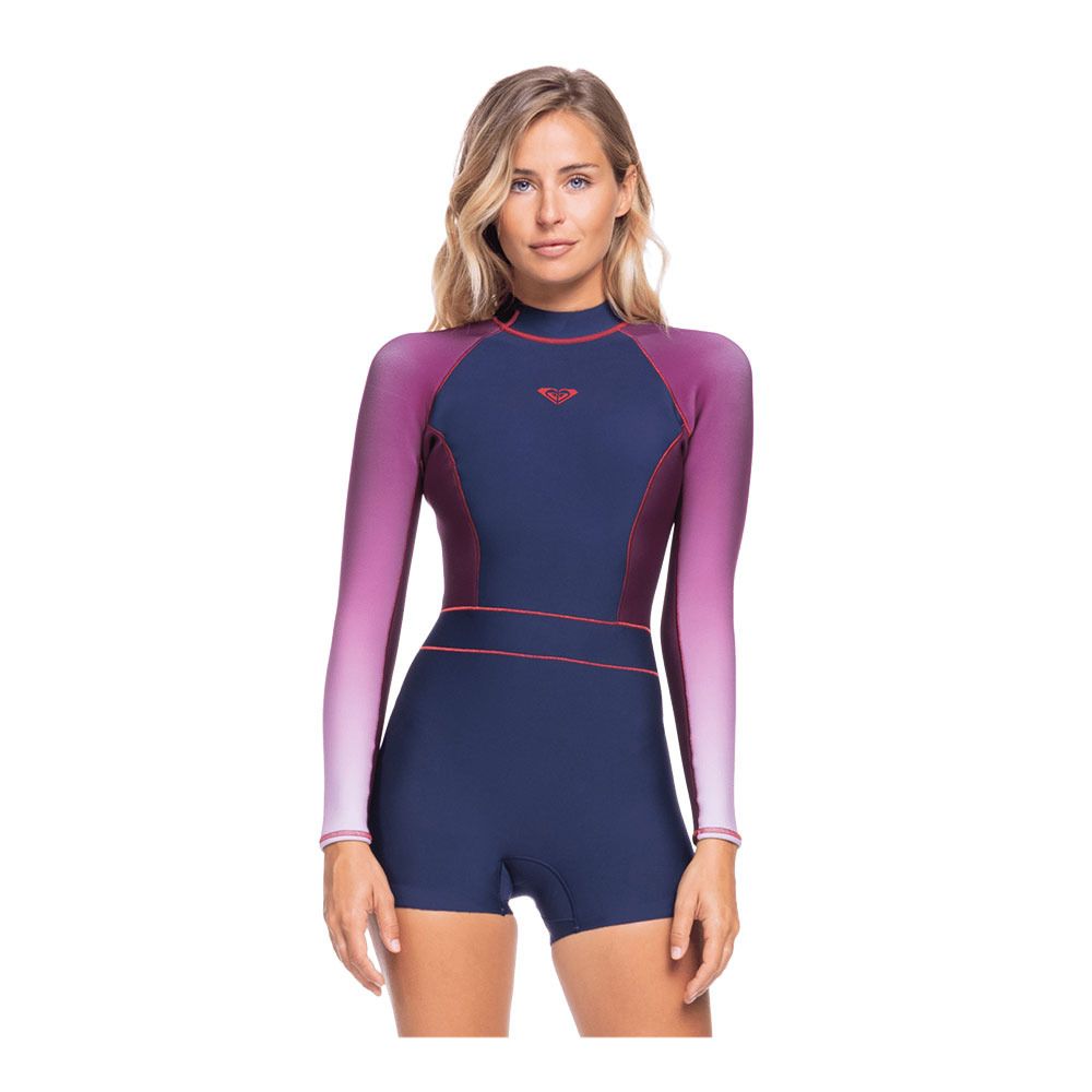 Roxy RISE BZ - Combinaison shorty 1.5mm Femme navy n/red pl/garnet