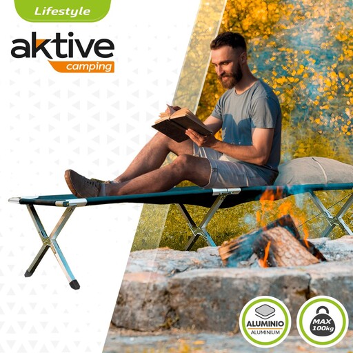 Cama de campismo dobrável Aktive preta