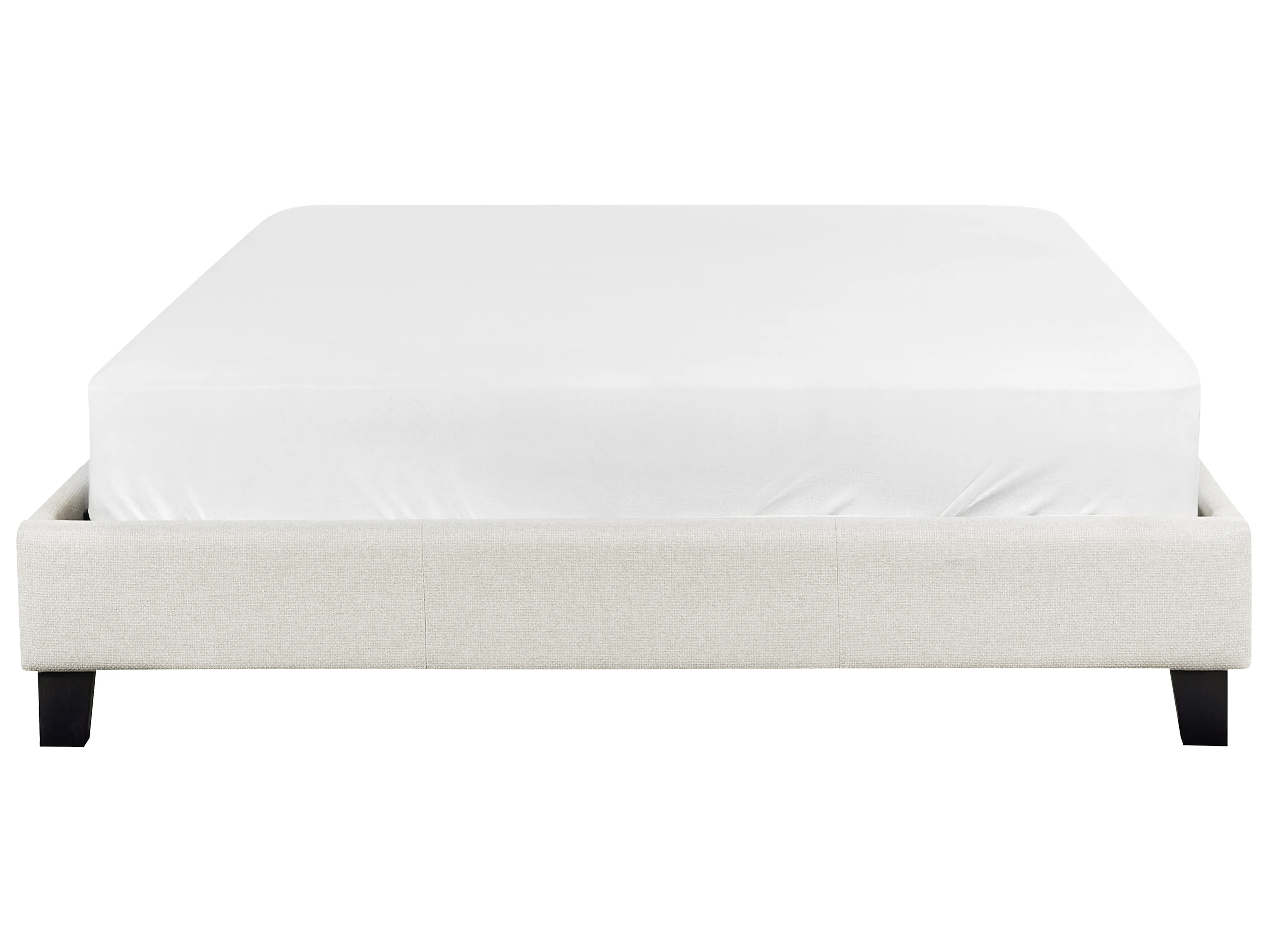 Bed zonder hoofdbord Stof ROANNE 140 x 200 cm Lichtbeige