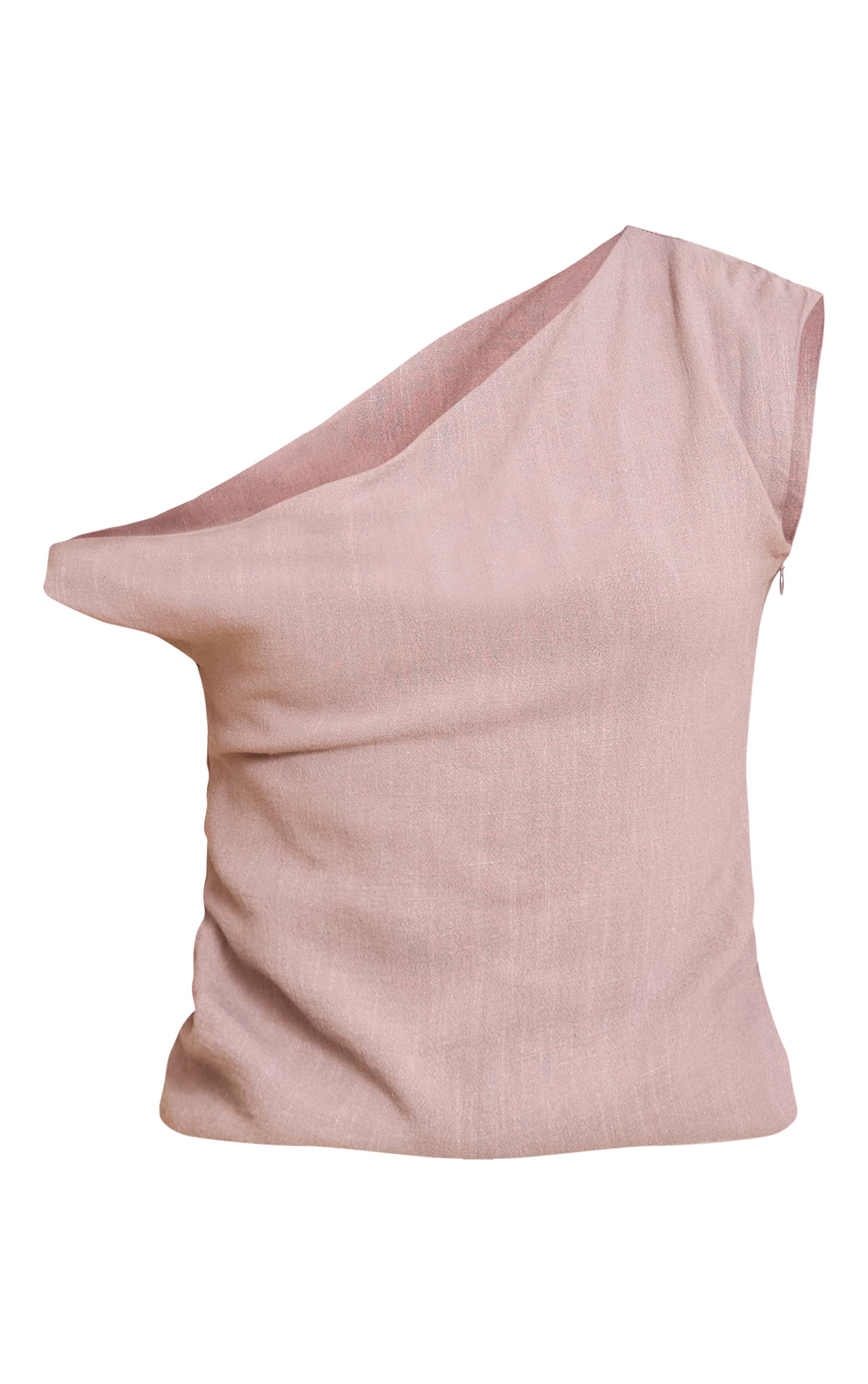 Moka Haut Long Asymétrique Léger En Tissu Tissé