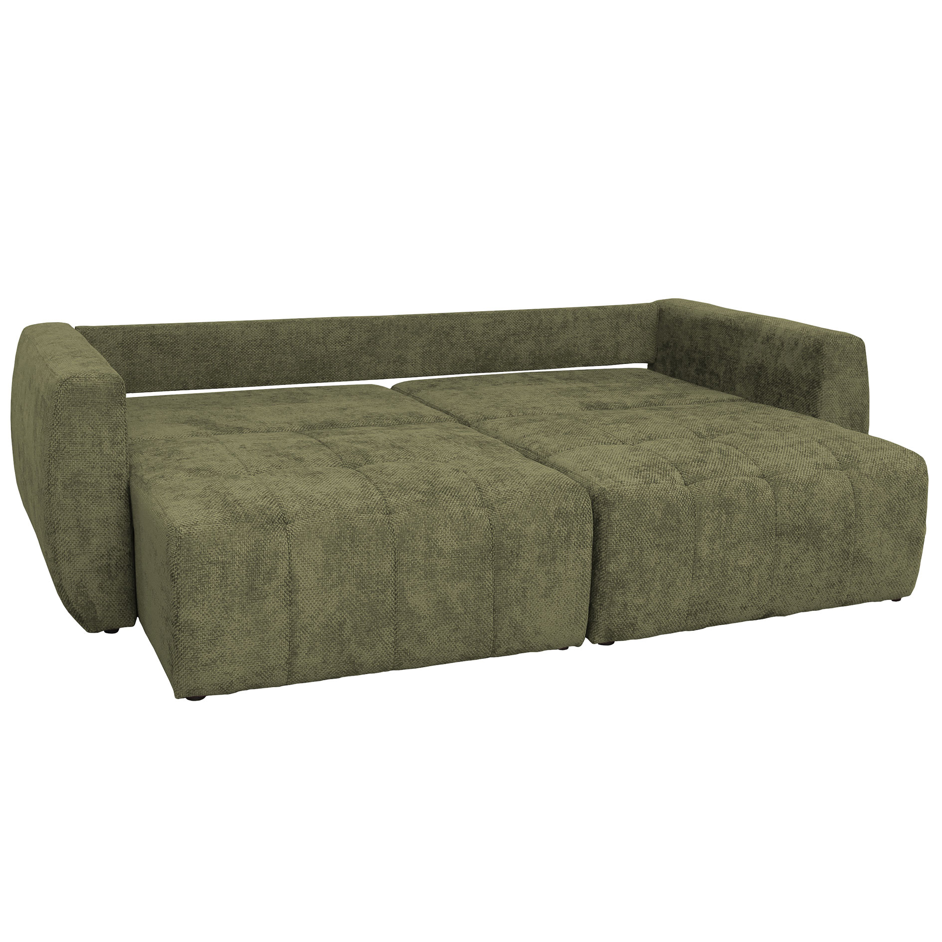 Big Sofa - olive - mit Staukasten und Liegefunktion - 245 cm