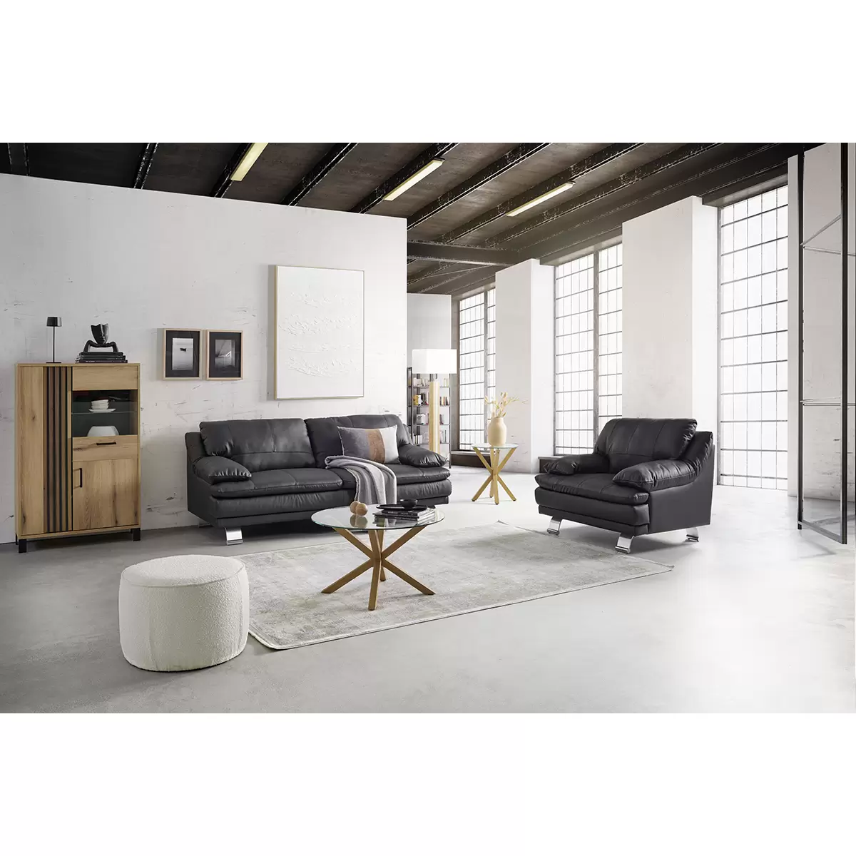 3er Sofa Salerno Schwarz