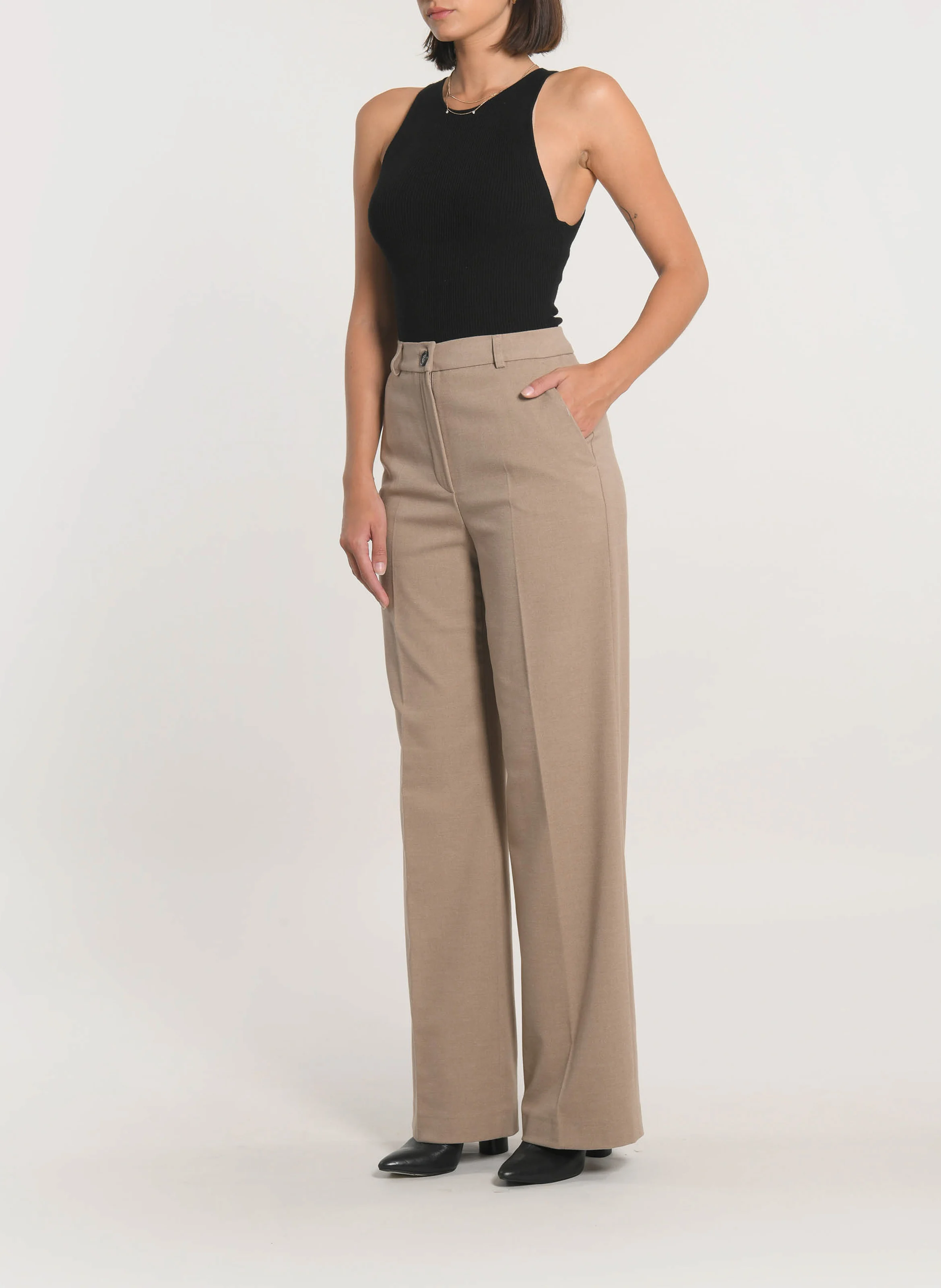 MACHA - Pantalon de tailleur large | Beige