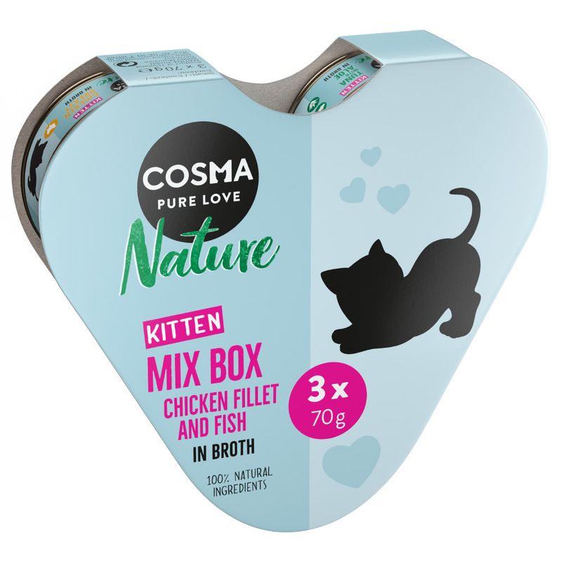Coffret Cosma Nature Kitten 3 x 70 g pour chaton