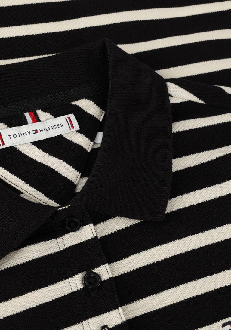 TOMMY HILFIGER blauw/wit gestreepte tommy hilfiger midi jurk reg breton midi polo dress