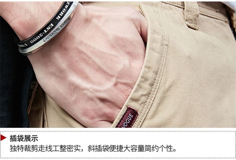 Lefitt - Mid Rise Plain Cargo Shorts