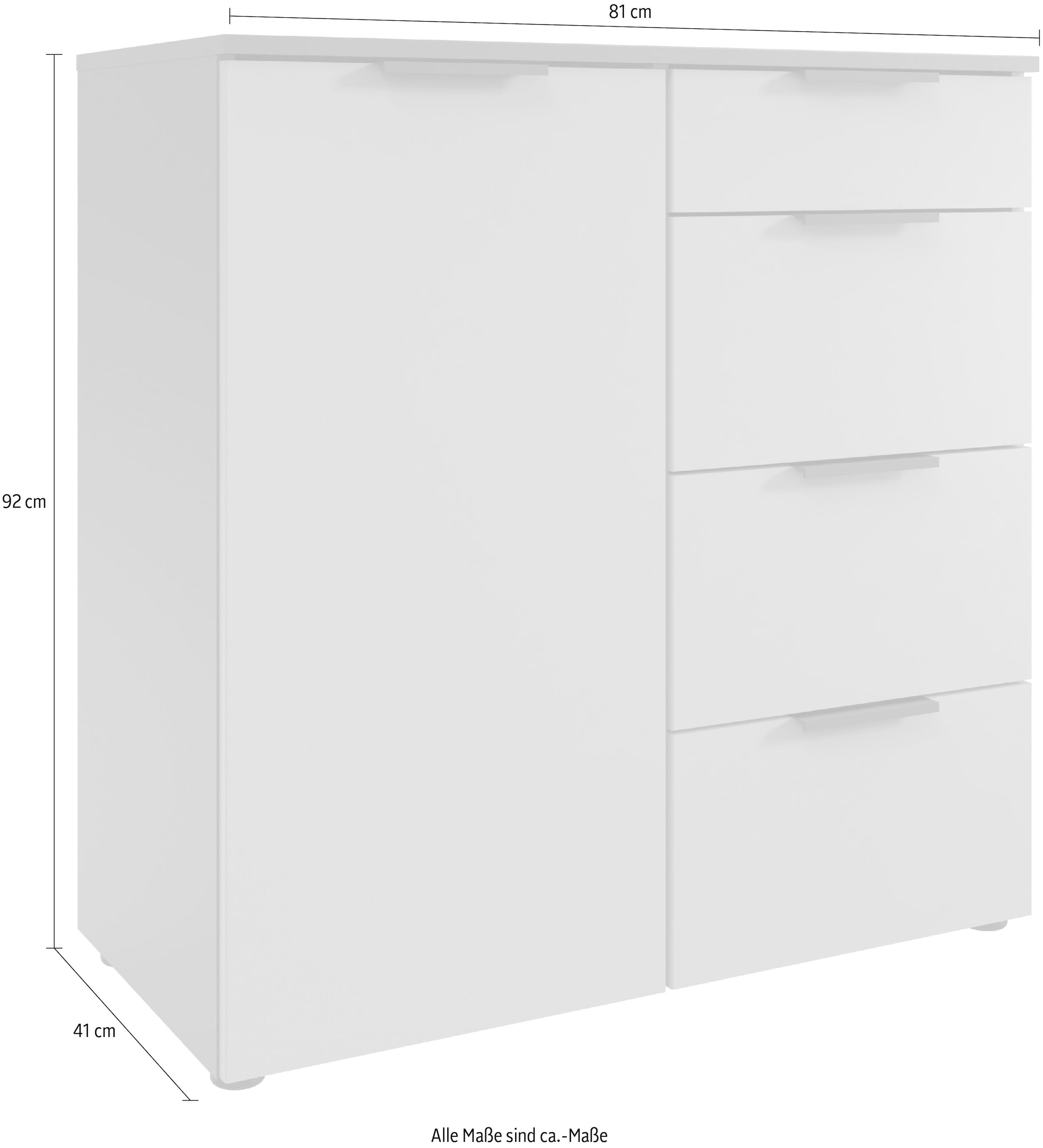 Wimex Kombikommode »Oxford by fresh to go, mit Schubladen, in 2 Grössen« 81 oder 135cm breit, 92cm hoch, 41cm tief,  Mit Soft-close Beschlägen, Kommode Made in Germany