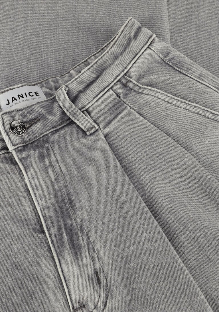 grijze janice wide jeans jeans wijde pijp stretch dollar