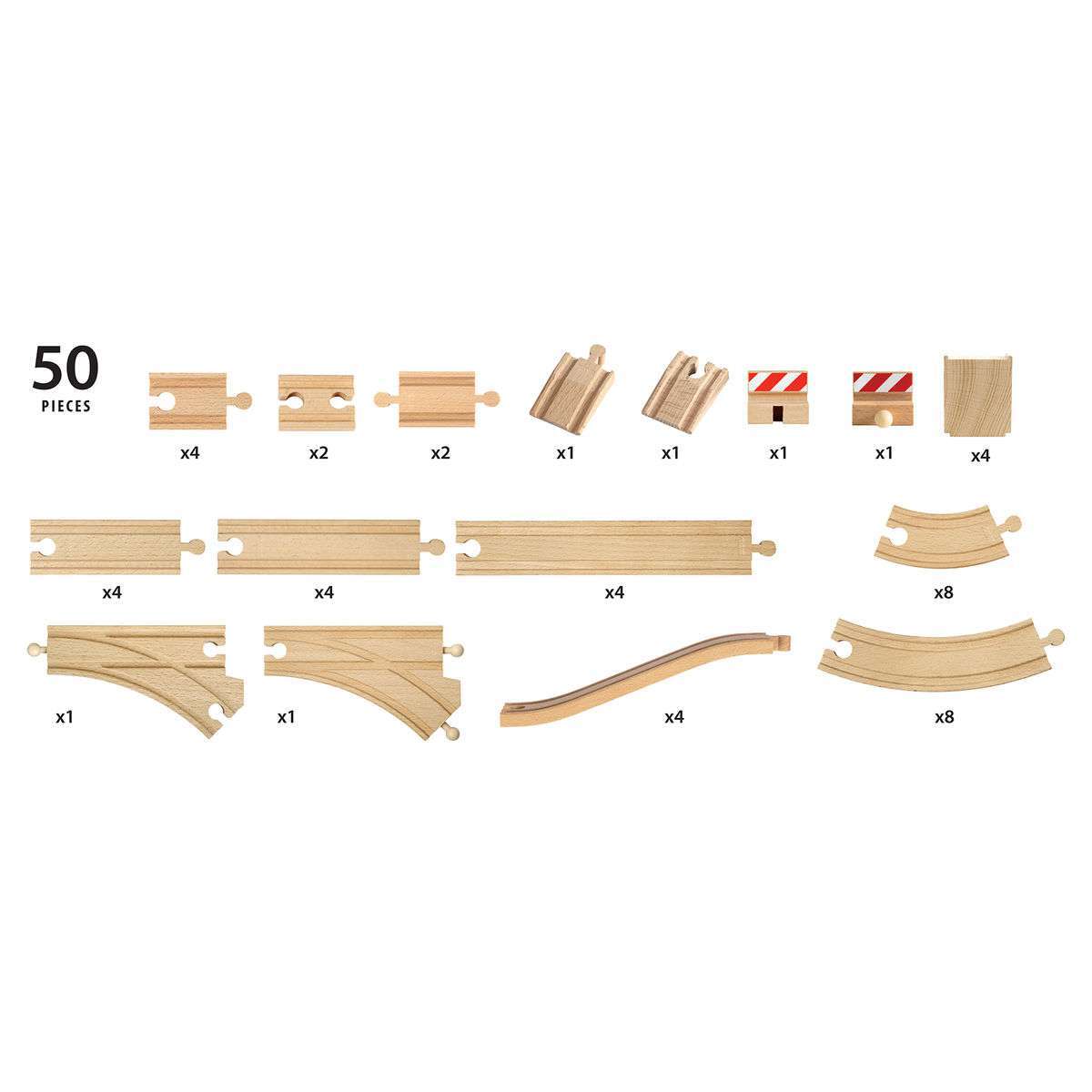 BRIO Spiel Großes Schienensortiment 50 Teile