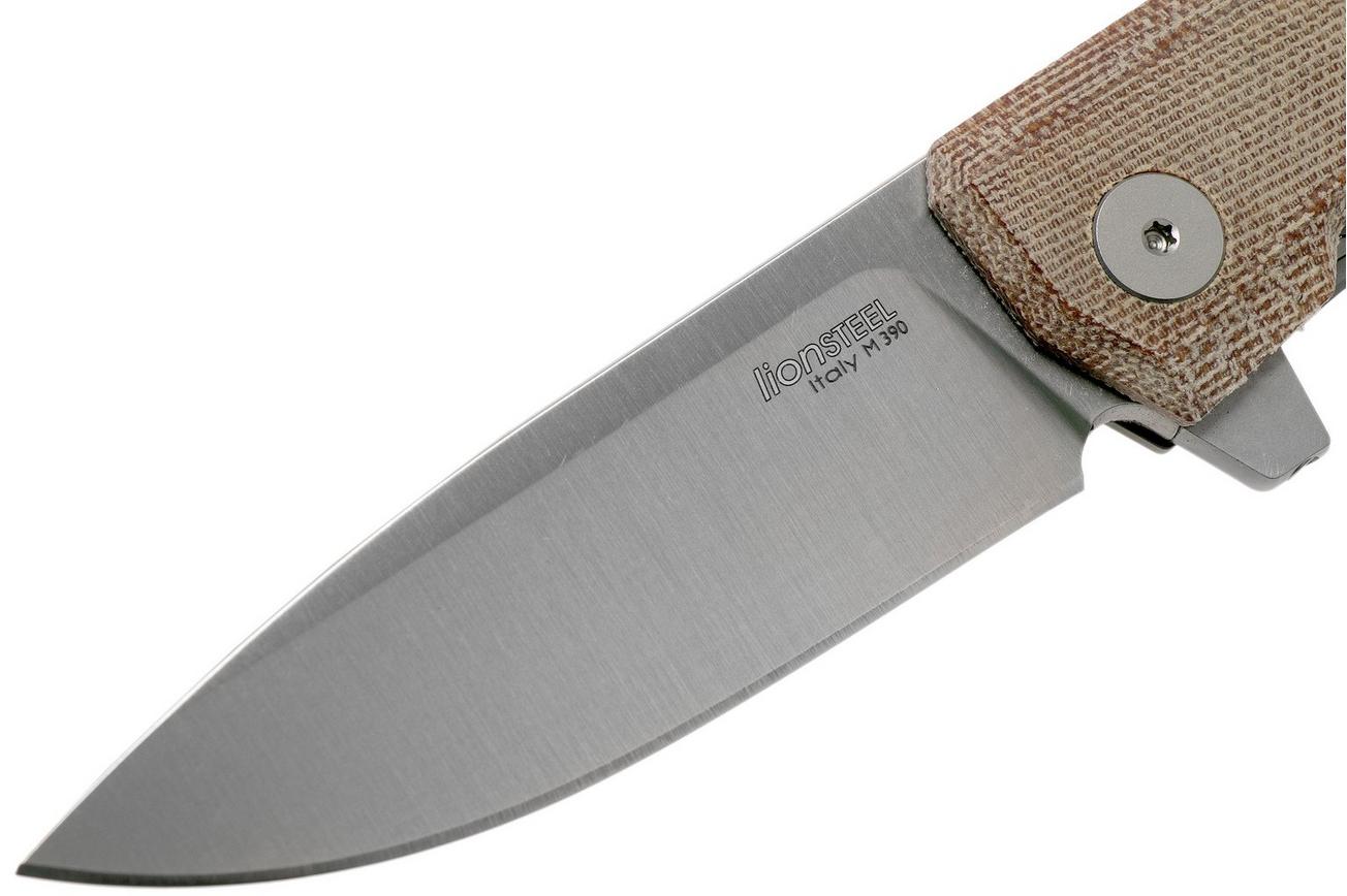 LionSteel Myto MT01-CVN Natural Canvas Micarta zakmes, Molletta design