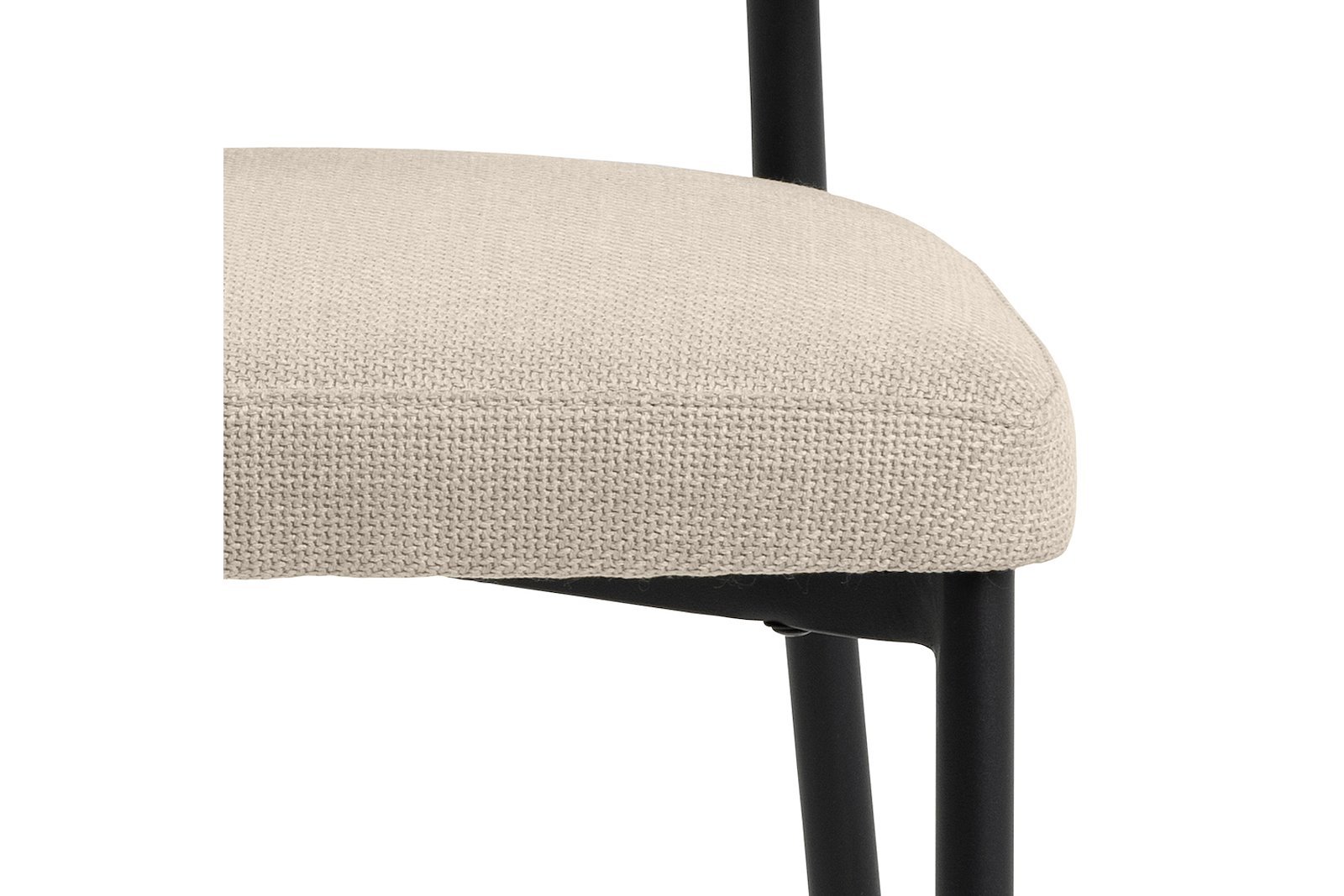 Edina spisestol Tekstil Basel 24 Beige med sortlakkert stålben