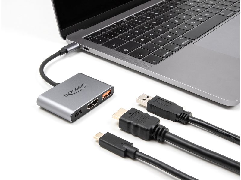 Delock Adapter USB Type-C - HDMI/USB 3.0/USB Type-C Kleiner, stabiler und handlicher USB-C zu HDMI Adapter