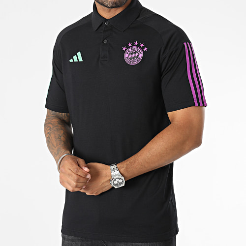 Polo Manches Courtes A Bandes Bayern Munich IB1564 Noir