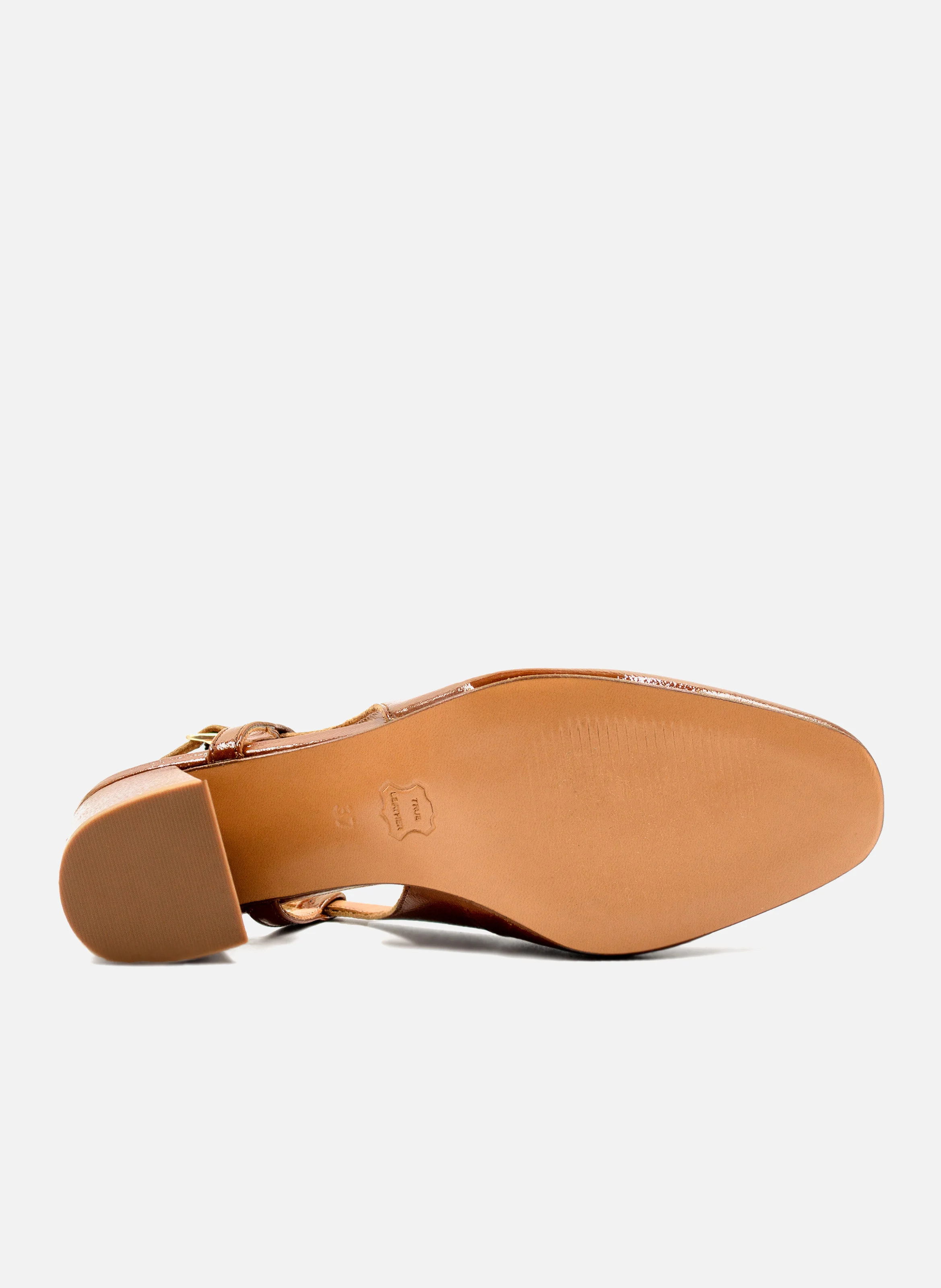 Escarpins slingback cuir vernis | Marron