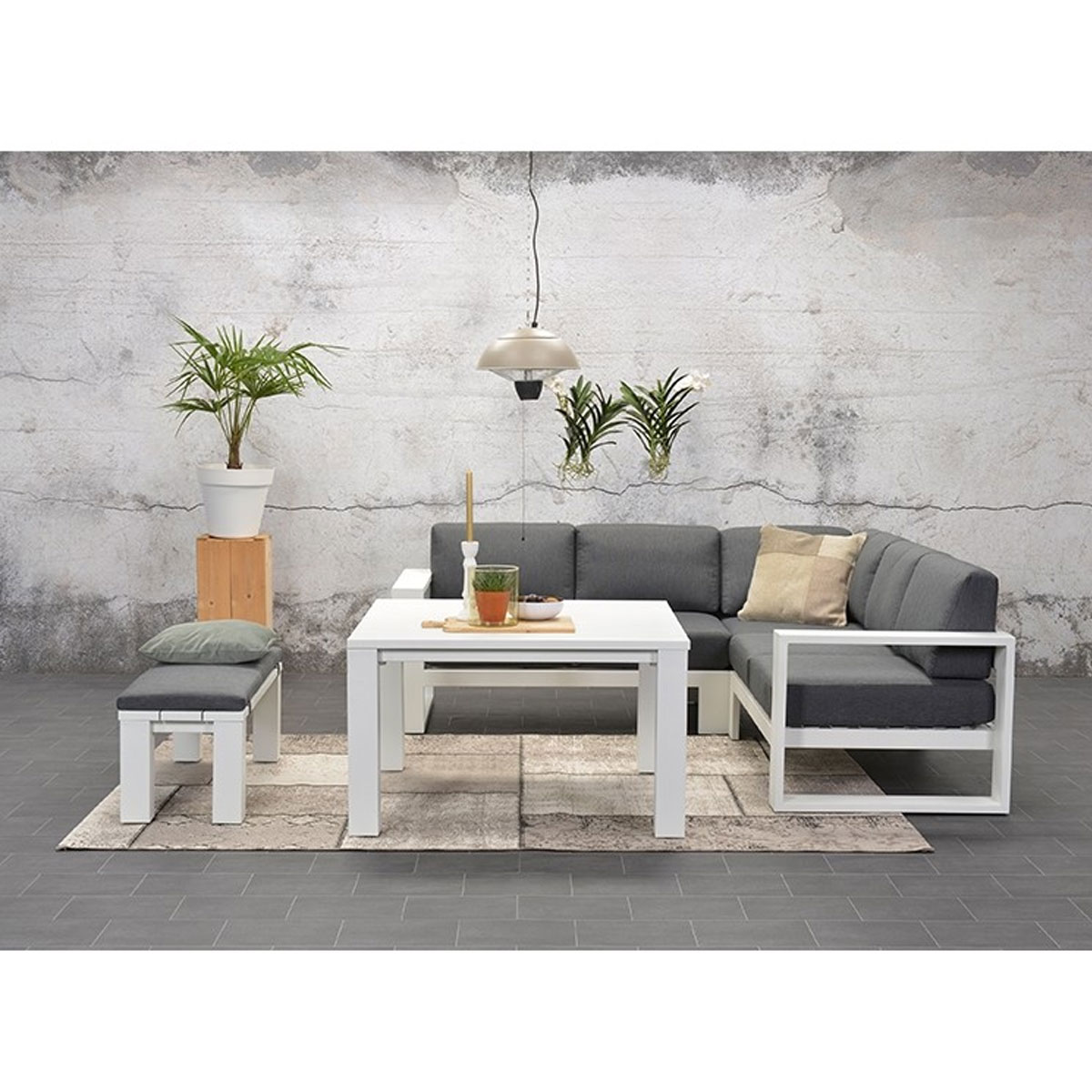 Garden Impressions Plaza witte lounge dining tafel