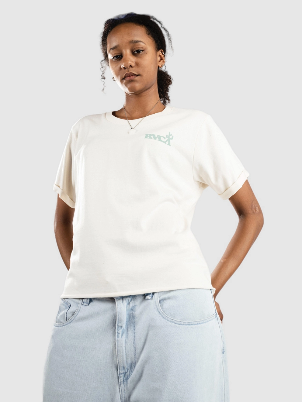 RVCA Out Back Cuffed T-Shirt unbleached