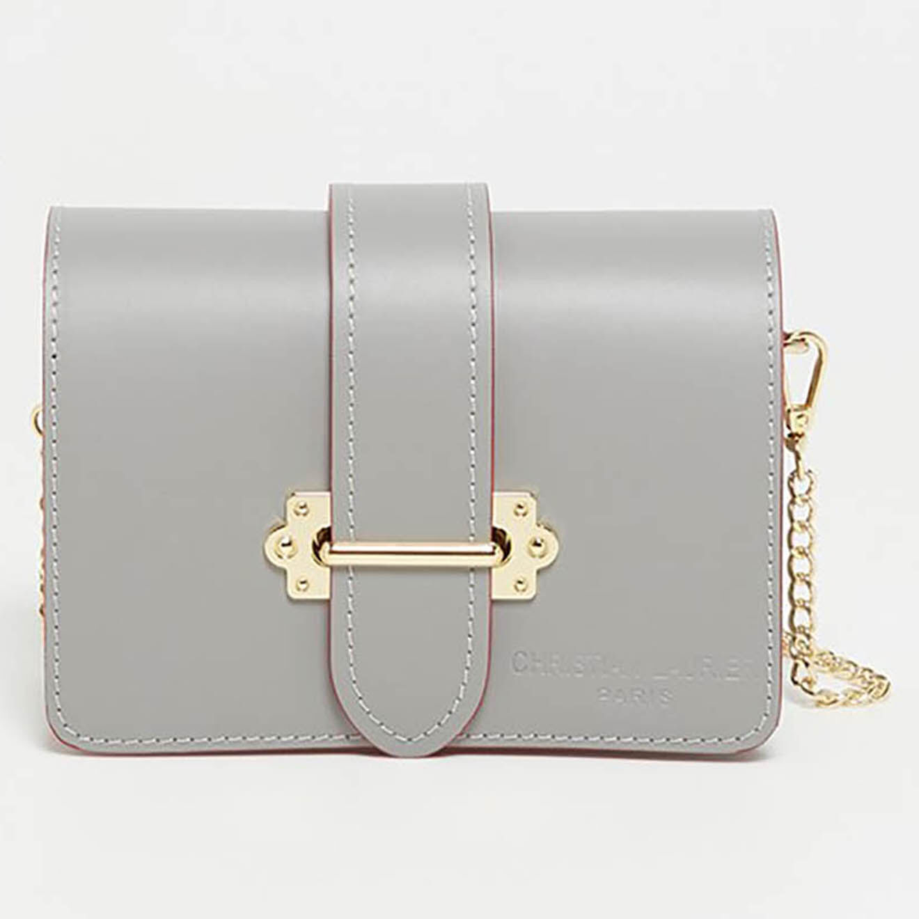 Christian Laurier Sac bandoulière en Cuir Tory gris - 18x10.5x5 cm