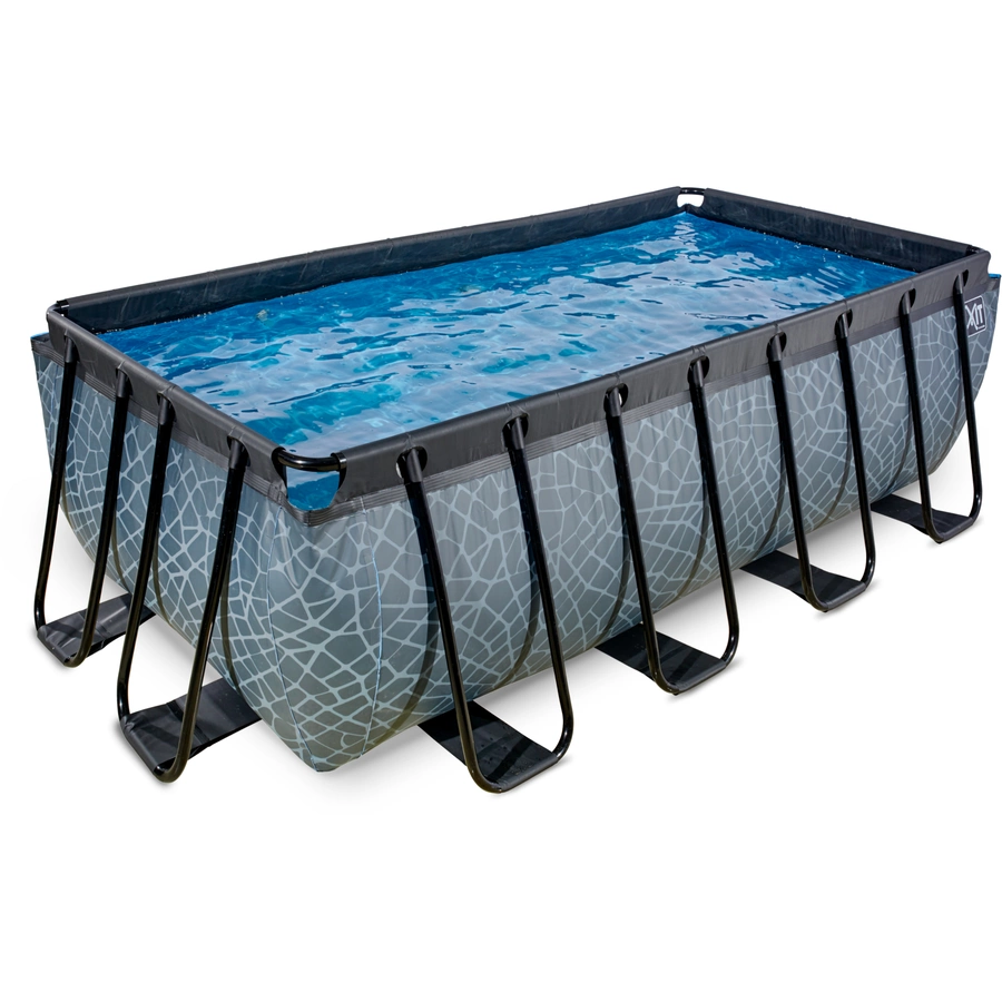 EXIT Frame Pool 4x2x1.22m (12v Filterpumpe) – Grau