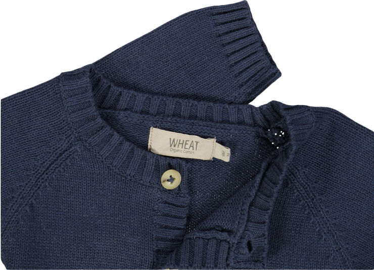 Wheat Klassisk Strik Cardigan Sea storm