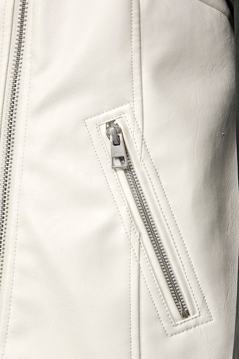 Bikerjacke, Lederoptik, zweifarbig, Revers, Langarm