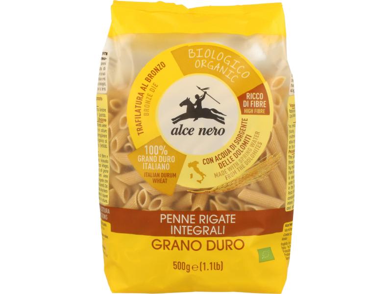 Alce Nero Teigwaren Bio Penne Vollkorn 500 g Biologisch zertifizierte Vollkorn-Pasta
