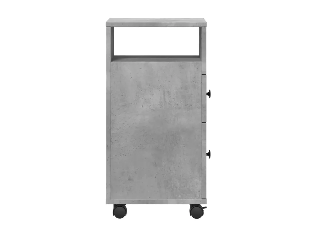 Meuble étroit de salle de bain à roulettes gris béton