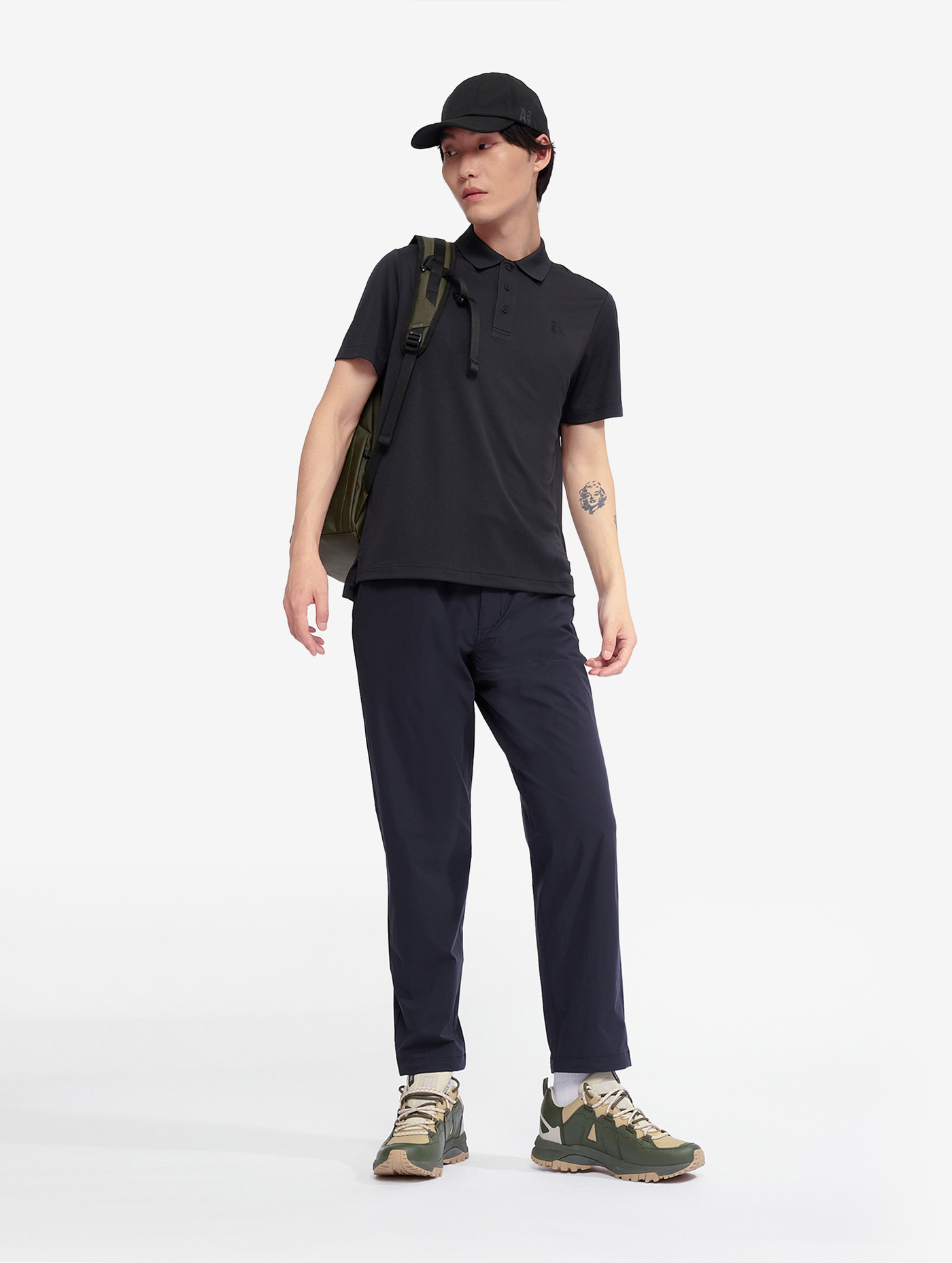Chemise à manches courtes en Polartec powerdry & UVC - coupe regular NOIR I
