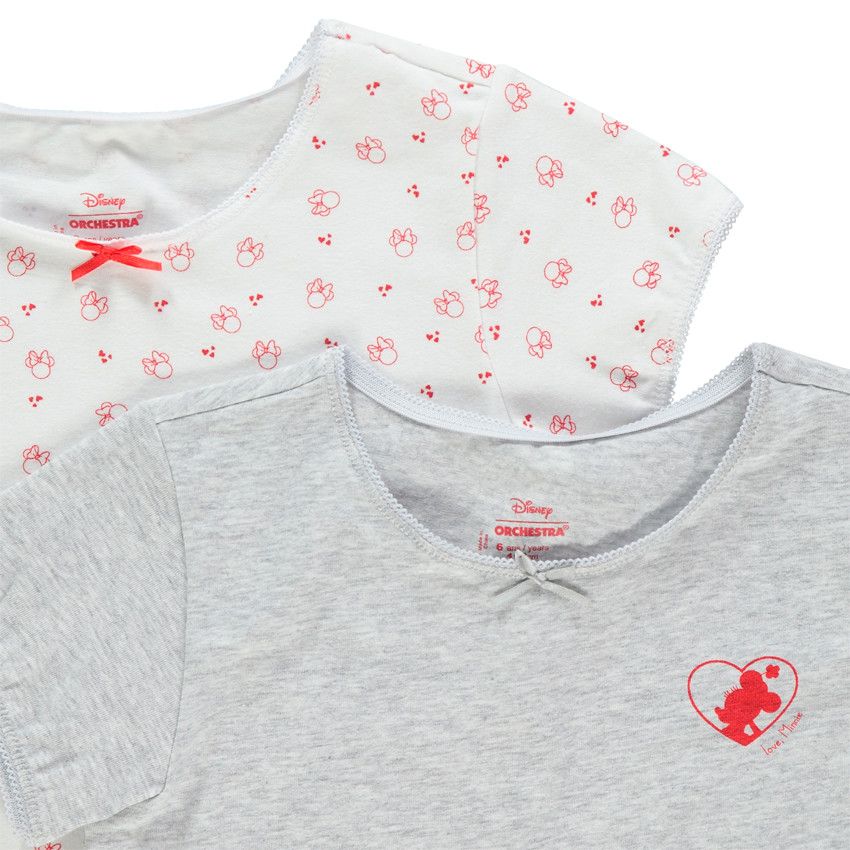 Lot de 2 maillots de corps motif Minnie Disney - Gris clair