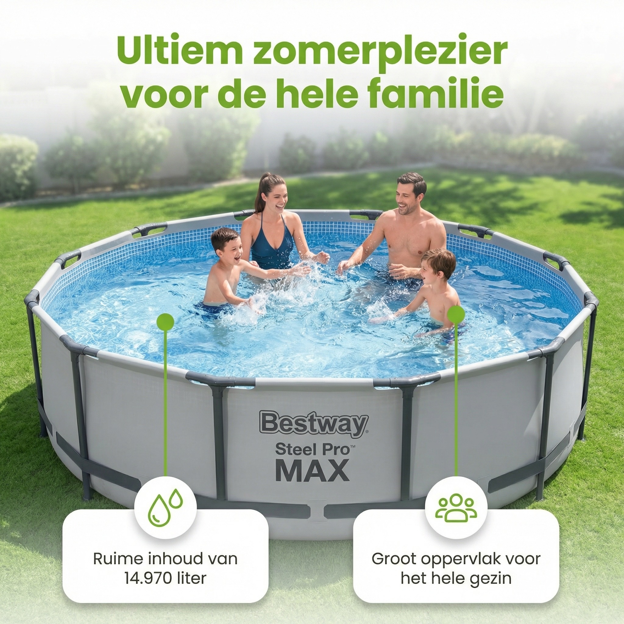 Bestway steel pro max 457x107cm zwembad – 5-delig