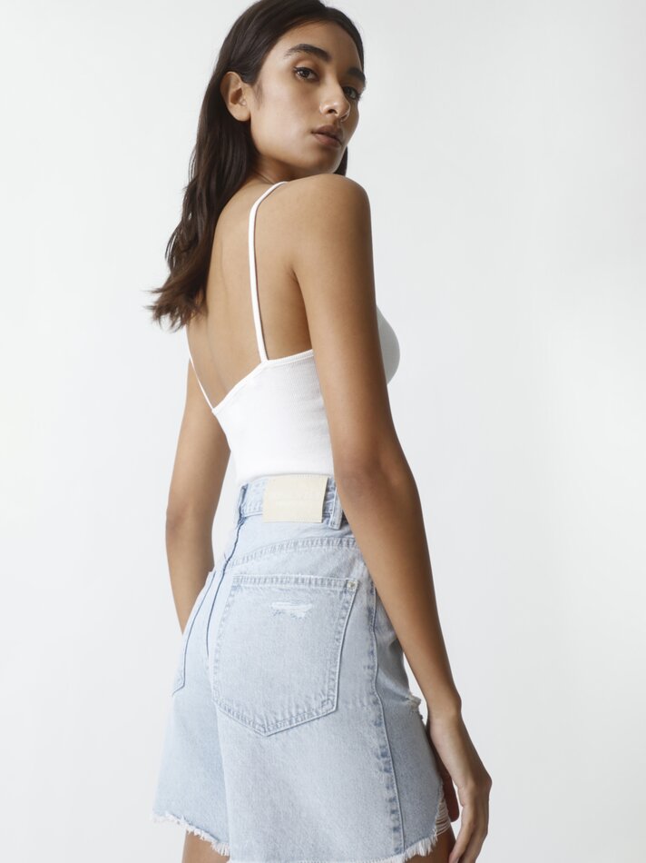 Shorts jeans rasgados - Índigo