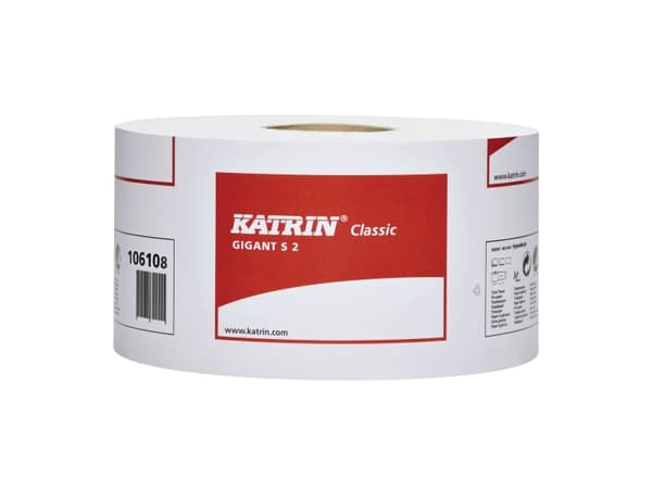 Toiletpapir, Katrin 106101 Gigant S2, 2-lags, pakke a 12 stk