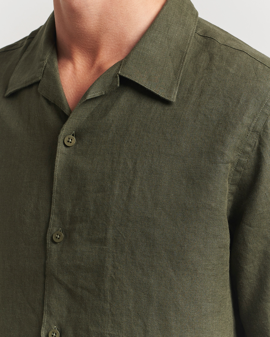 NN07 Julio Linen Resort Shirt Croc Green