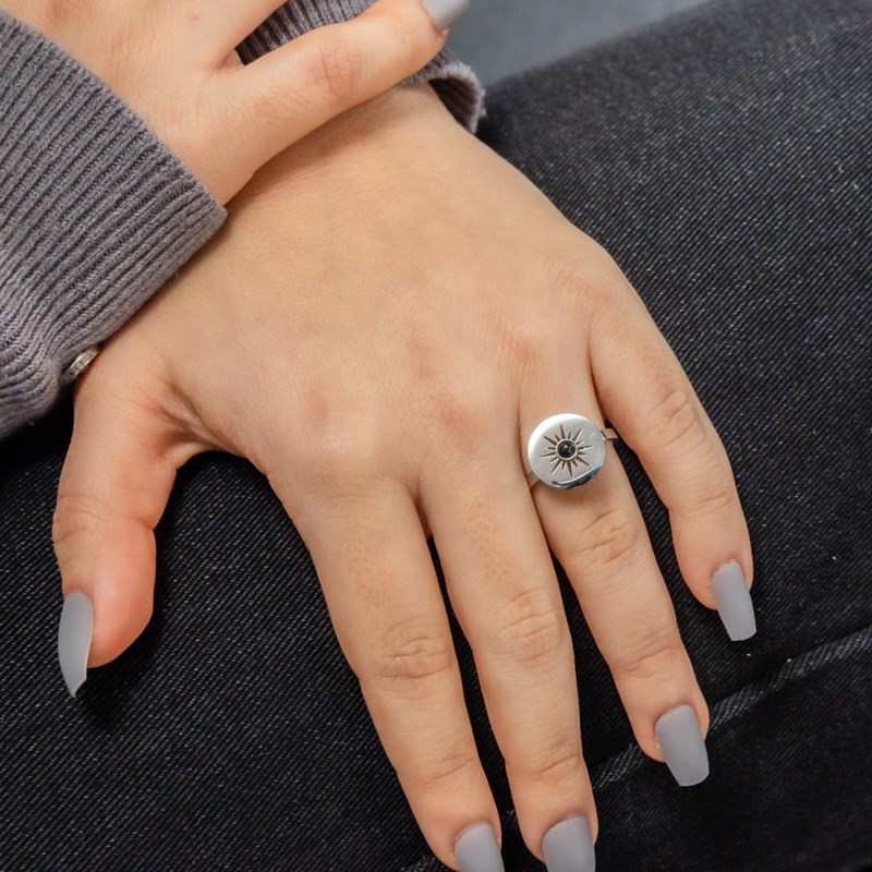 Bague Femme Acier Argentée