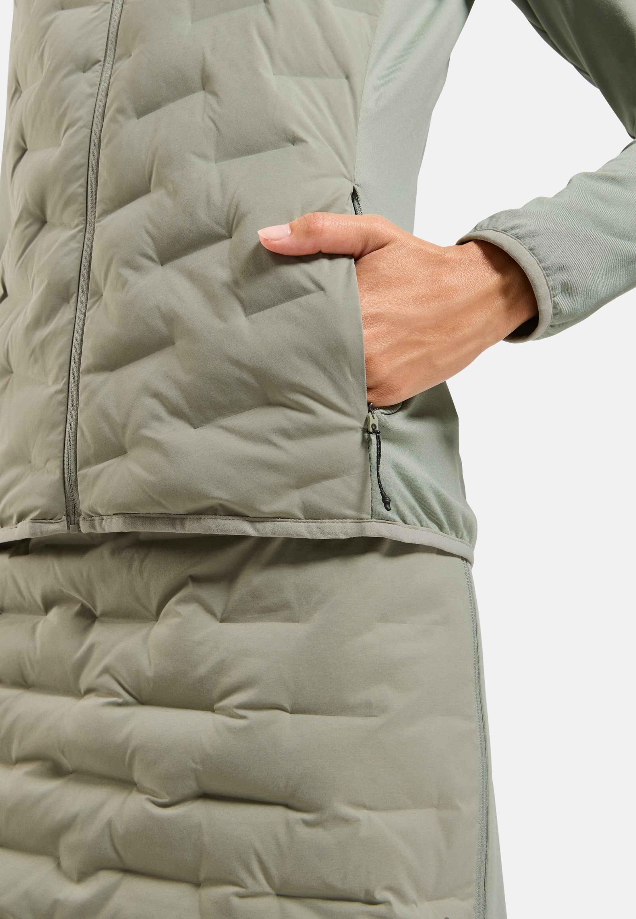 Zeroweight Insulator Hybrid Mid Layer mit Kapuze und Reissverschluss in shadow