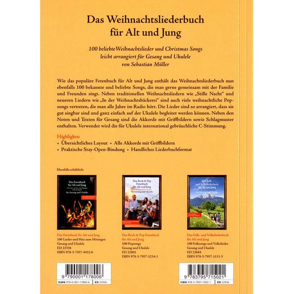 Schott Weihnachtsliederbuch Ukulele