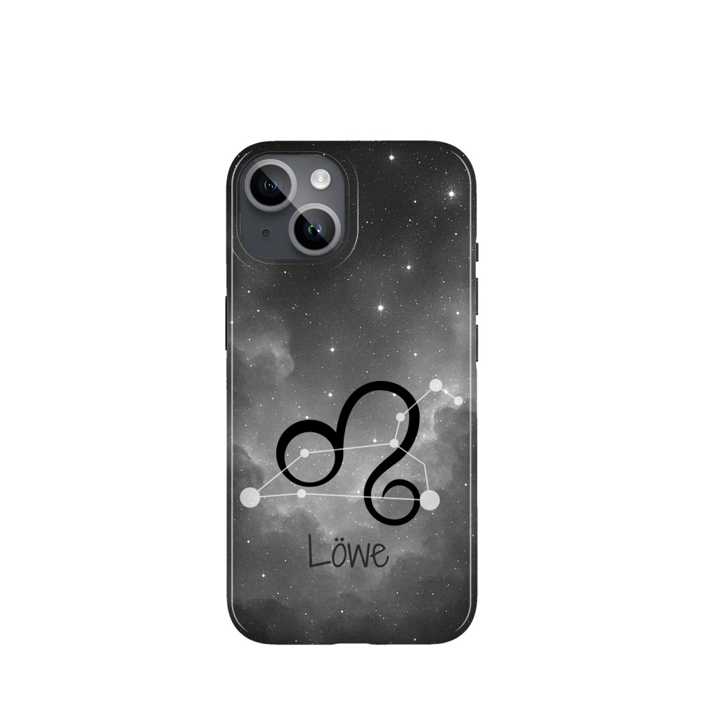 iPhone 14 Kunststoff Hülle Löwe 4 - Grau
