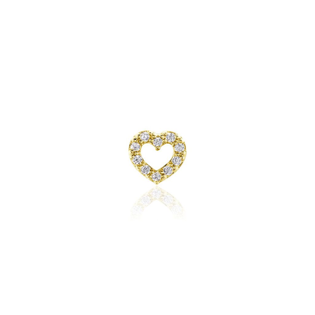 Piercing D'oreille Or Jaune Alchemille Oxydes De Zirconium