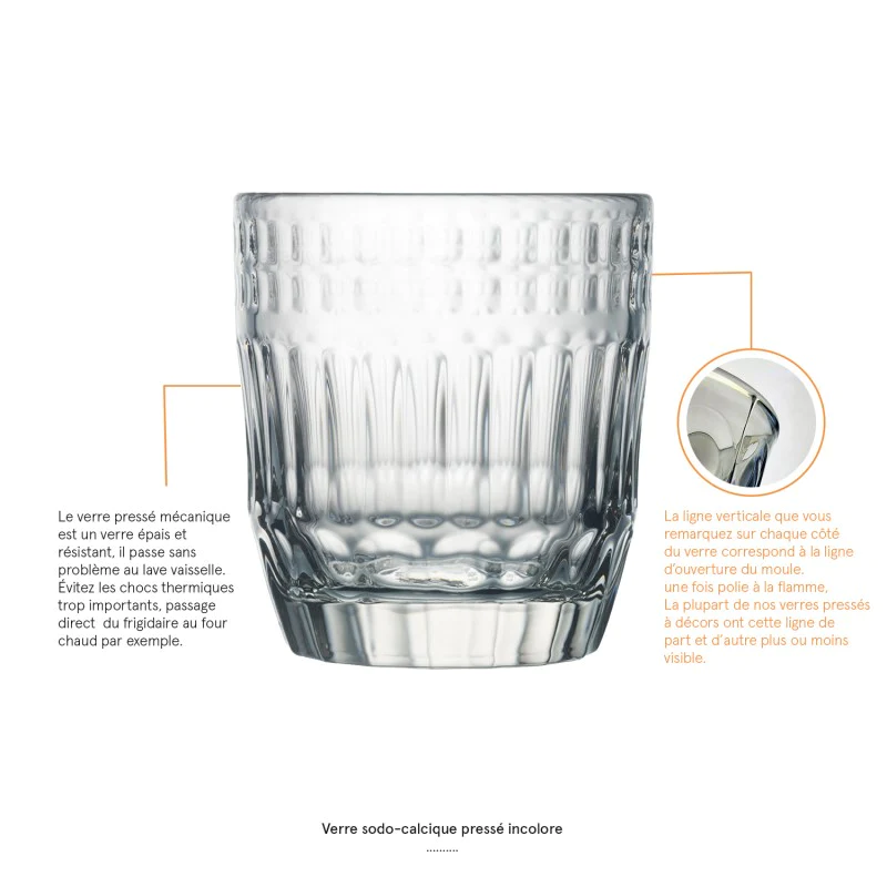 Lot de 6 verres à eau, CÔTES La Rochère