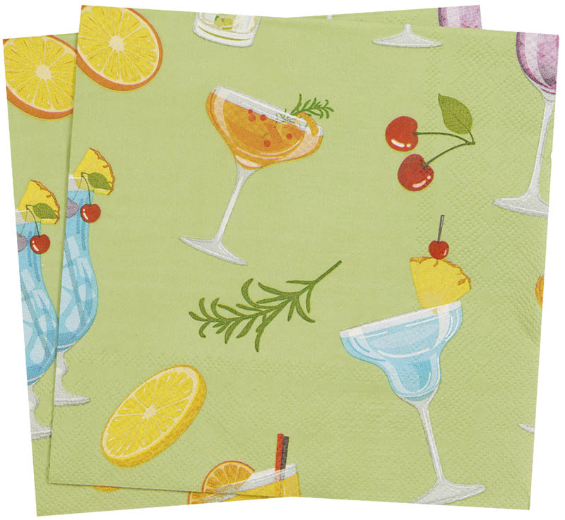 Mocktails serviett 33x33 grønn
