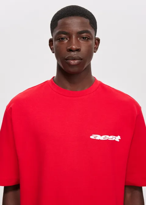 T-shirt met print aest rood (ROO)
