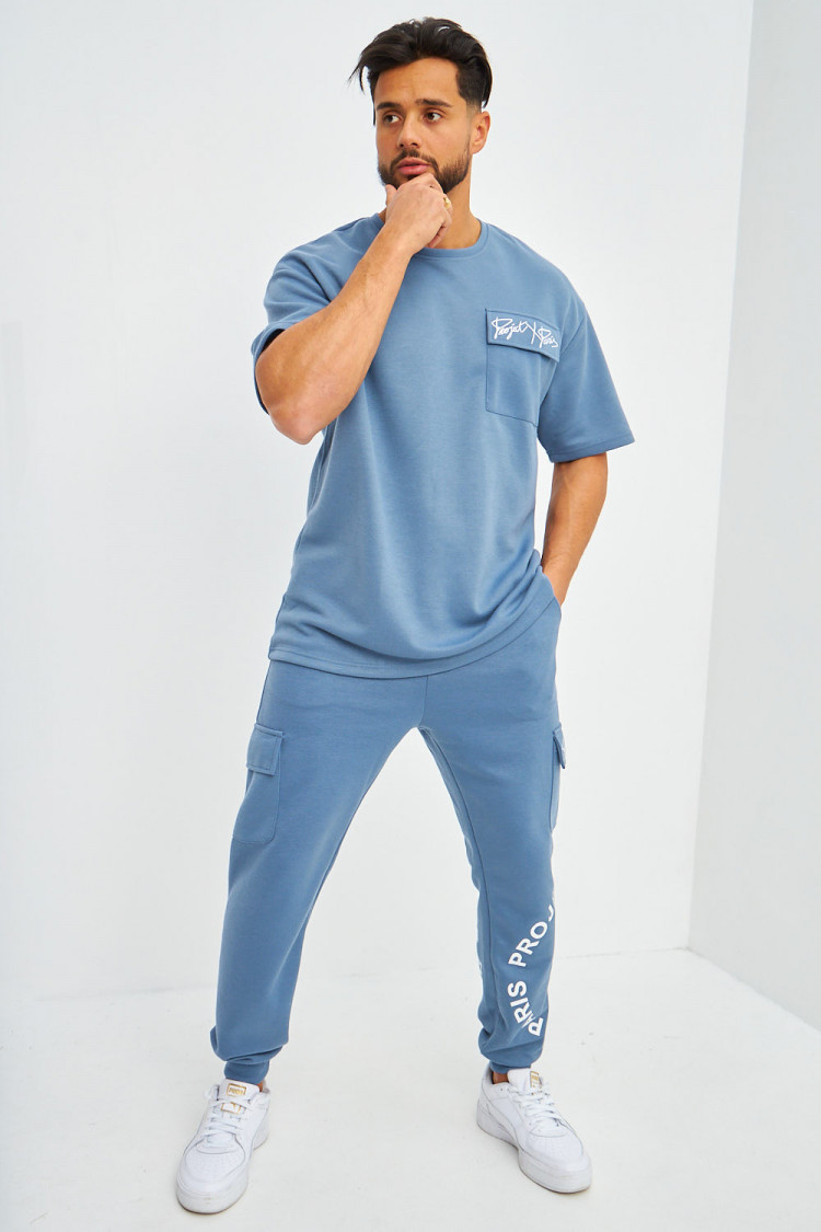 T-shirt bleu oversize avec poche / Project X - 2210304