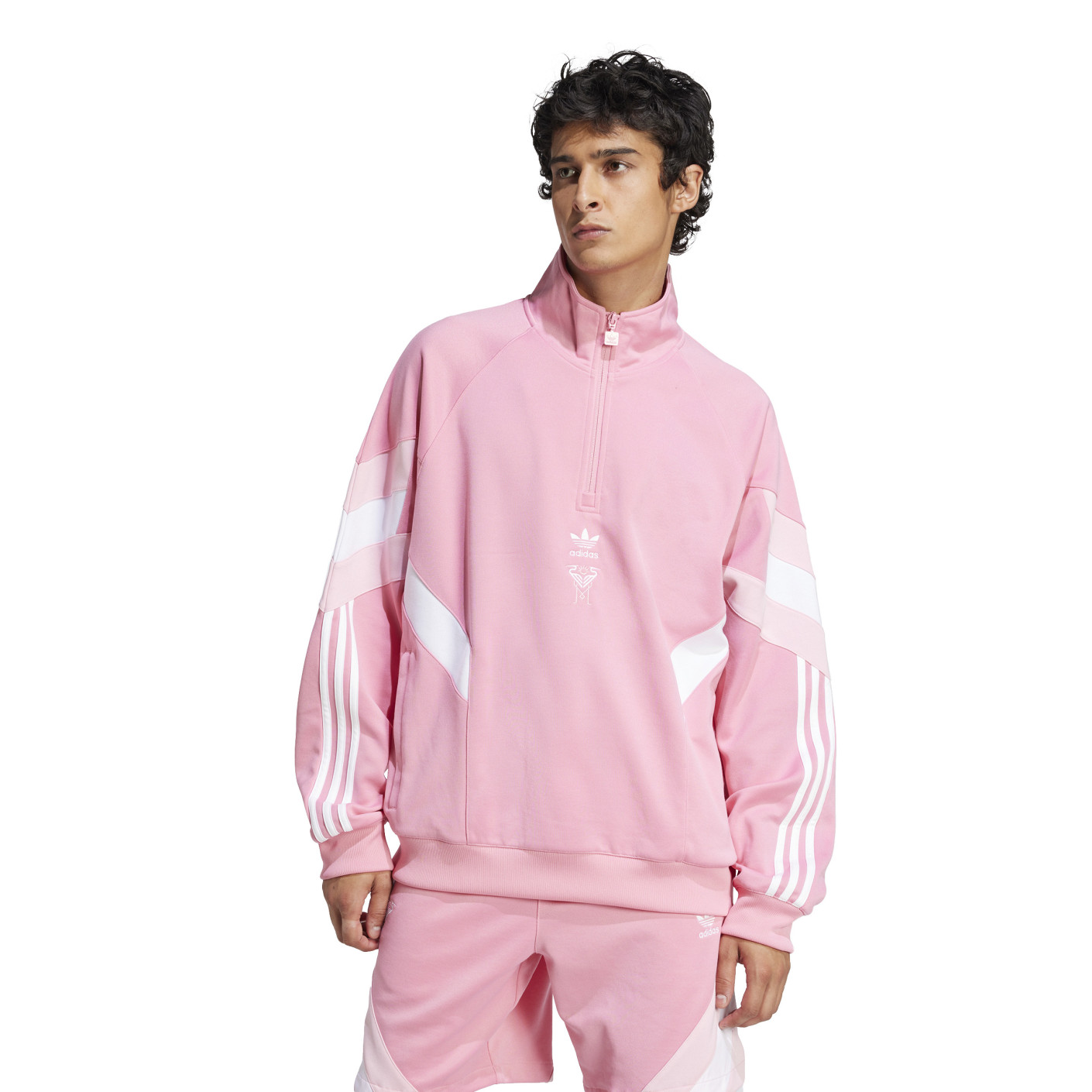 Adidas Inter Miami CF Originals Crew Trainingstrui 1/4-Zip 2025-2026 Roze Wit