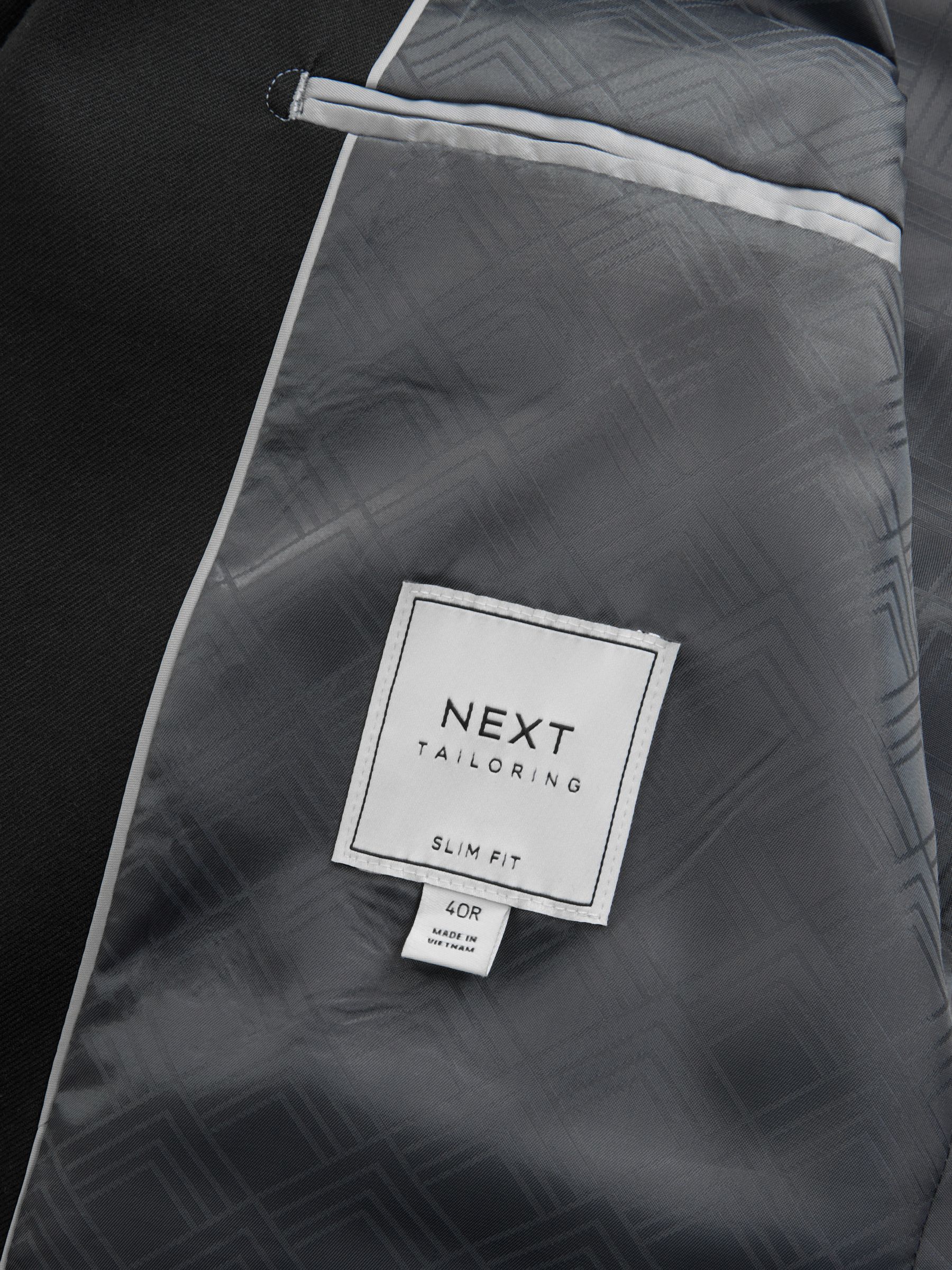 Zwart - Slim-fit flanellen colbert