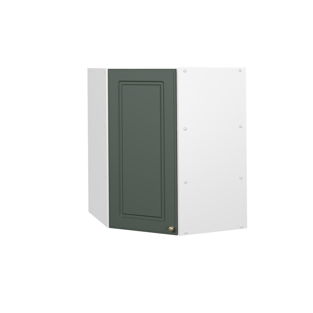 Vicco Eckhängeschrank Küchenschrank Küchenmöbel Fame-Line Weiß Grün-Gold Landhaus 57 cm Küche Einbauküche Eckküche Hängeschrank Drehtür Einlegeboden Küchenzeile