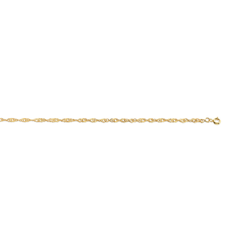 Bracelet or 375 jaune maille singapour 18 cm